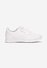 Born2be - Białe Buty Sportowe Sportowe Ocearos. Kolor: biały. Materiał: syntetyk, materiał. Szerokość cholewki: normalna. Wzór: napisy, aplikacja