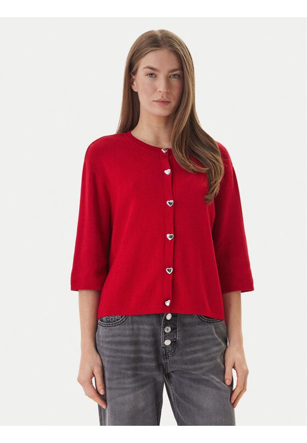 only - ONLY Kardigan Maisie 15364920 Czerwony Regular Fit. Kolor: czerwony. Materiał: wiskoza