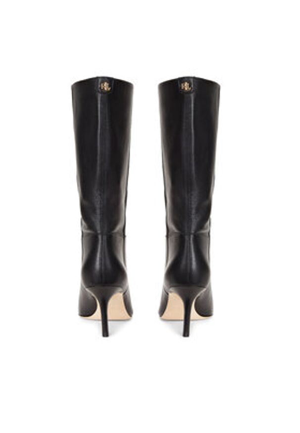 Lauren Ralph Lauren Kozaki 802942516001 Czarny. Kolor: czarny. Materiał: skóra