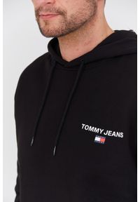 Tommy Jeans - TOMMY JEANS Czarna męska bluza z kapturem, Rozmiar M. Typ kołnierza: kaptur. Kolor: czarny