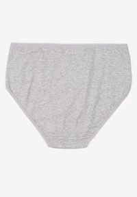 Born2be - Szare Gładkie Majtki Figi z Bawełny Idina. Kolekcja: plus size. Kolor: szary. Materiał: bawełna. Wzór: gładki