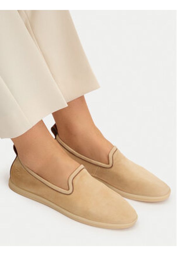 Gino Rossi - GINO ROSSI Lordsy C-LT70-1 Beżowy. Kolor: beżowy. Materiał: zamsz, skóra