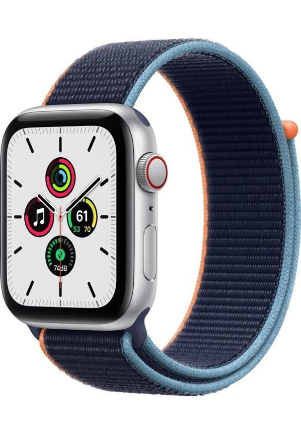 APPLE - Smartwatch Apple Watch SE GPS + Cellular 44mm Silver Alu Navy Niebieski (MYEW2WB/A). Rodzaj zegarka: smartwatch. Kolor: niebieski