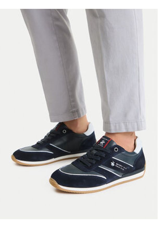 Beverly Hills Polo Club Sneakersy EO-SCOTT-12 MI08 Granatowy. Kolor: niebieski. Materiał: skóra, zamsz
