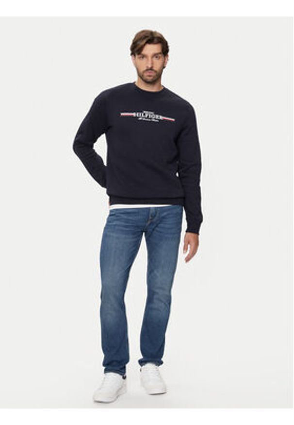 TOMMY HILFIGER - Tommy Hilfiger Bluza MW0MW35530 Granatowy Regular Fit. Kolor: niebieski. Materiał: bawełna