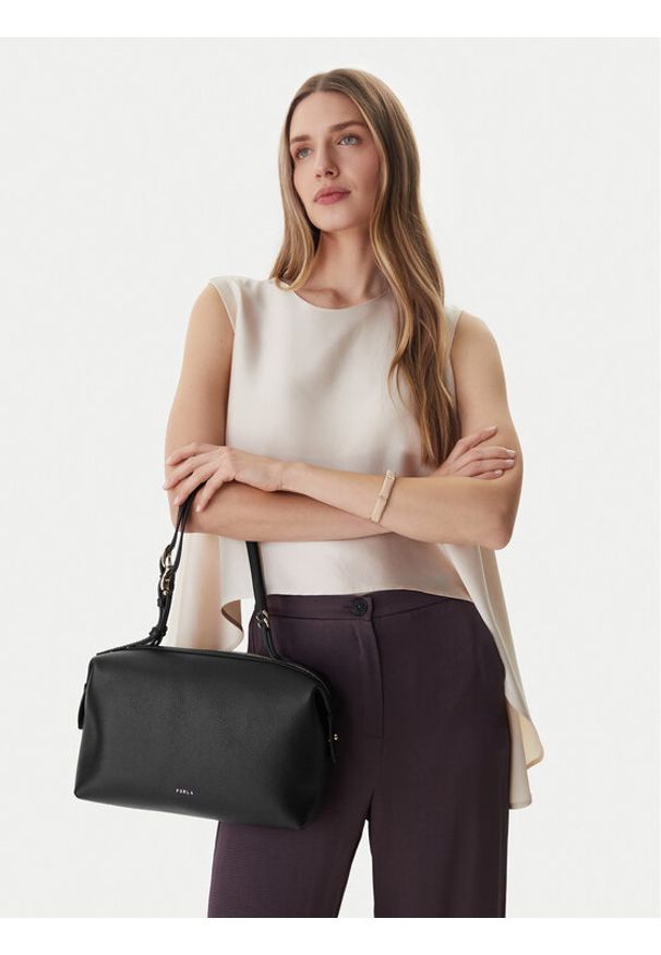 Furla Torebka Double M Boston WB01905 BX3036 KH O6000 Czarny. Kolor: czarny