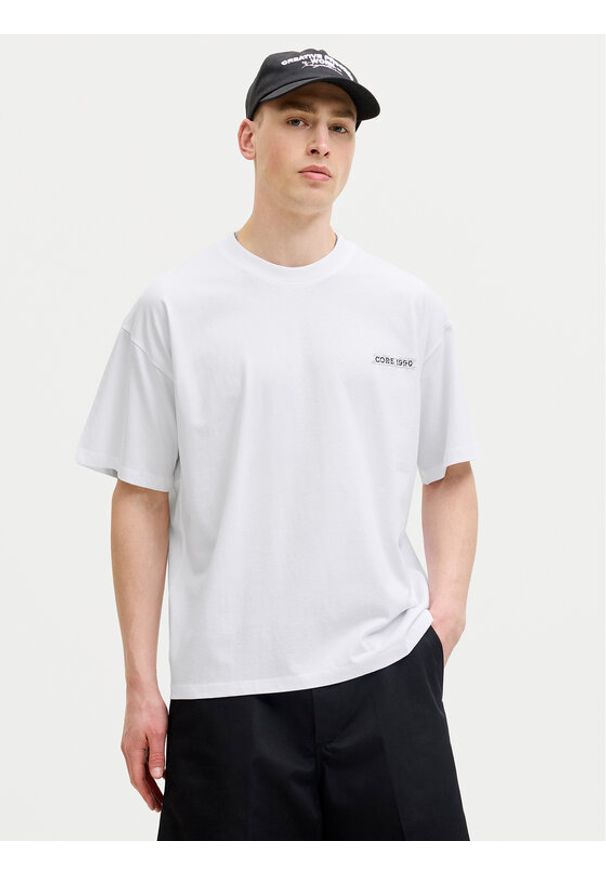Jack & Jones T-Shirt Eterna 12295544 Biały Loose Fit. Kolor: biały. Materiał: bawełna
