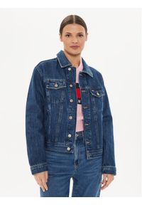 Tommy Jeans Kurtka jeansowa DW0DW19280 Granatowy Mom Fit. Kolor: niebieski. Materiał: bawełna