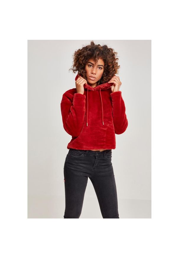 Urban Classics - Bluza damska z kapturem Urban Classic Oversized teddy. Typ kołnierza: kaptur. Kolor: czerwony, wielokolorowy, brązowy