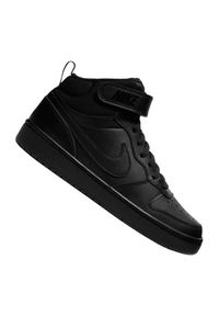 Buty Nike Jr Court Borough Mid 2 (GS) Jr CD7782-001 czarne. Kolor: czarny. Model: Nike Court