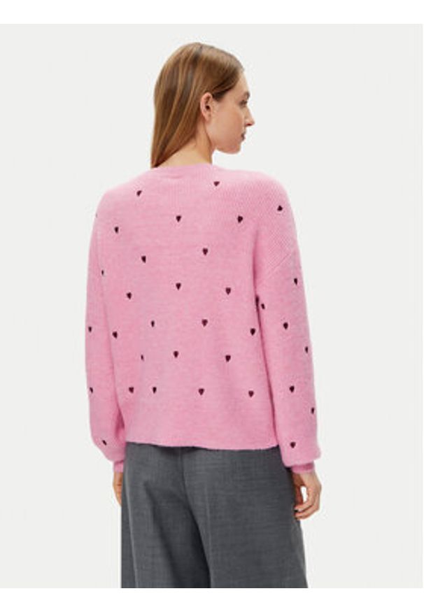 YAS Kardigan Bow 26034899 Różowy Regular Fit. Kolor: różowy. Materiał: syntetyk
