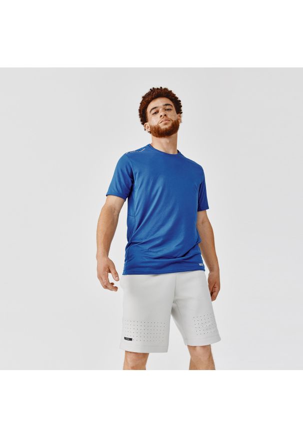 KALENJI - Koszulka do biegania męska Kalenji Dry+. Kolor: niebieski. Materiał: elastan, materiał