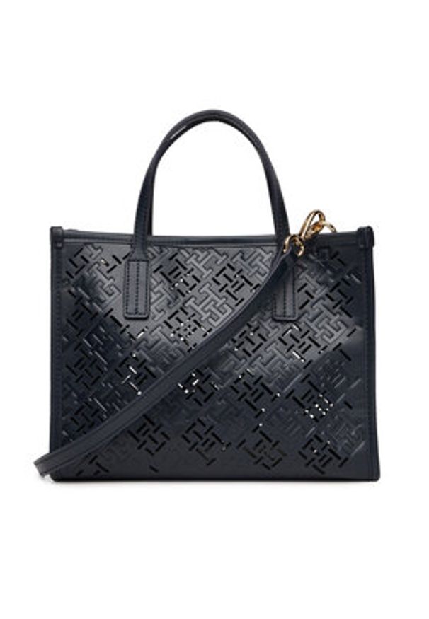 TOMMY HILFIGER - Tommy Hilfiger Torebka Th City Mini AW0AW17500 Granatowy. Kolor: niebieski. Materiał: skórzane