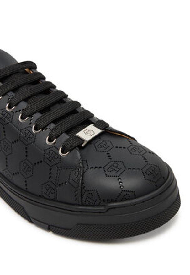 Philipp Plein - PHILIPP PLEIN Sneakersy PAES USC0770 Czarny. Kolor: czarny. Materiał: skóra