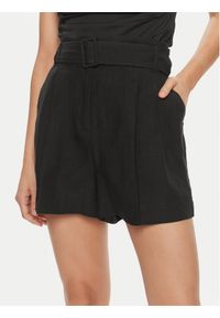 Marella Szorty materiałowe Panama 2413141012 Czarny Regular Fit. Kolor: czarny. Materiał: len