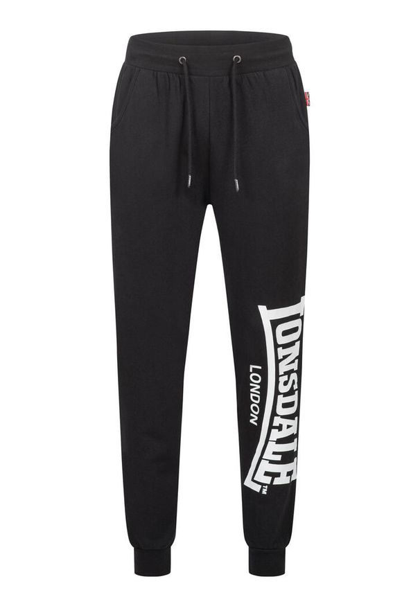 Spodnie dresowe z dużym logo Lonsdale. Kolor: czarny. Materiał: dresówka. Długość: długie