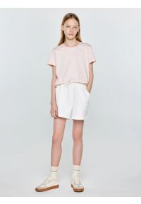 Big-Star - Szorty dziewczęce białe Polenasi 100. Okazja: na spacer. Kolor: biały. Materiał: bawełna. Długość: krótkie. Wzór: kolorowy. Sezon: lato. Styl: wakacyjny #1