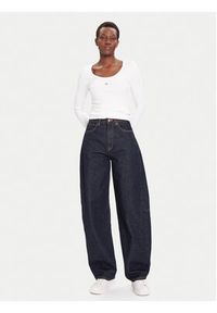 Calvin Klein Jeans Bluzka LV047D218G Biały Slim Fit. Kolor: biały. Materiał: bawełna #3
