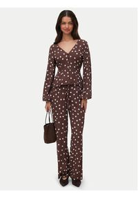 Vero Moda Spodnie materiałowe Elisa 10347961 Brązowy Loose Fit. Kolor: brązowy. Materiał: wiskoza #3