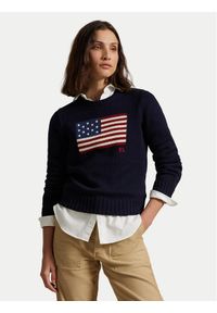 Polo Ralph Lauren Sweter 211896939001 Granatowy Regular Fit. Typ kołnierza: polo. Kolor: niebieski. Materiał: bawełna #1