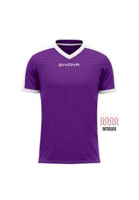 Koszulka piłkarska dla dzieci Givova Revolution Interlock. Kolor: biały, wielokolorowy, fioletowy. Sport: piłka nożna