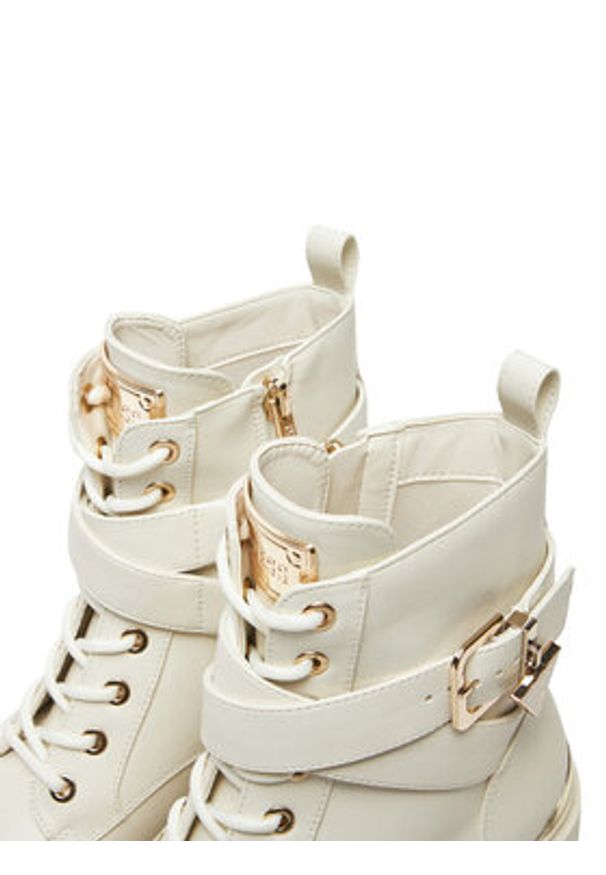 Guess Botki Olsy FLFOLS ELE10 Écru. Materiał: skóra