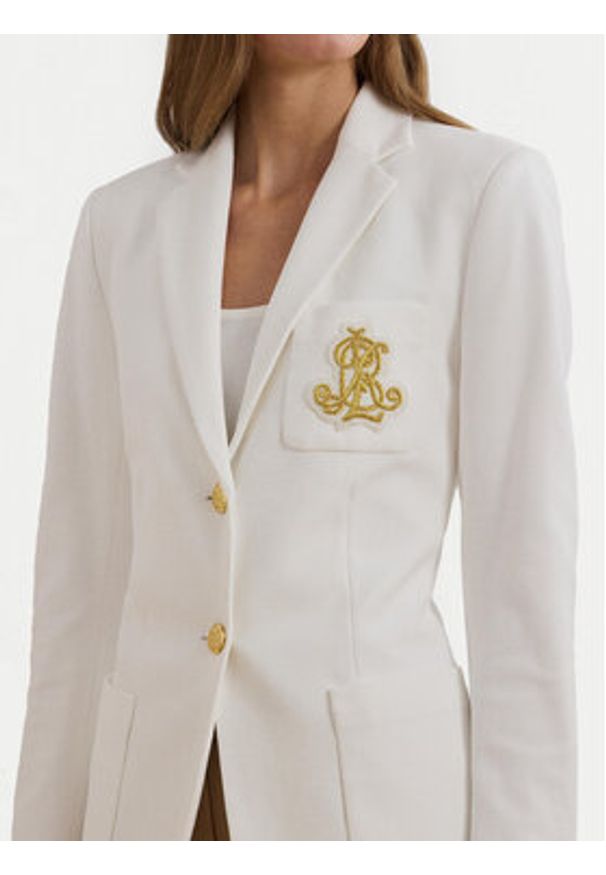 Lauren Ralph Lauren Marynarka Spsu20 200797305 Biały Regular Fit. Kolor: biały. Materiał: bawełna