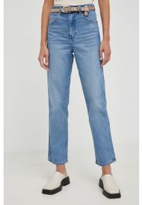 Wrangler jeansy Mom Straight Mauna damskie high waist. Stan: podwyższony. Kolor: niebieski #2