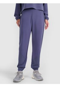 4f - 4F Spodnie dresowe joggery z modalem damskie - granatowe XL. Kolor: niebieski. Materiał: dresówka. Wzór: gładki, ze splotem. Sport: fitness #2