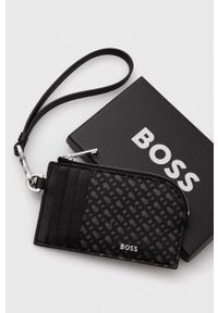 BOSS portfel skórzany męski kolor czarny. Kolor: czarny. Materiał: skóra #2