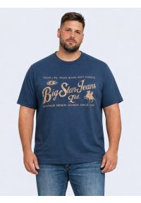 Big-Star - Koszulka męska z nadrukiem z linii Authentic ciemnoniebieska Eller 402. Kolor: niebieski. Materiał: bawełna. Wzór: nadruk. Styl: vintage, klasyczny #4