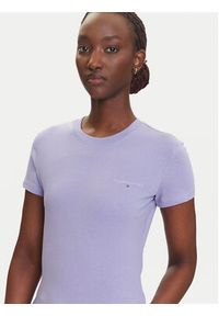 Tommy Jeans T-Shirt Linear DW0DW21164 Fioletowy Slim Fit. Kolor: fioletowy. Materiał: bawełna #2