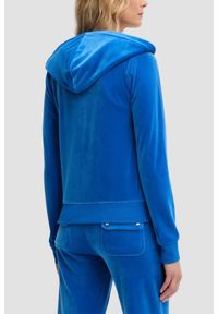 Juicy Couture - JUICY COUTURE Chabrowa bluza damska Robertson Hoodie, Rozmiar L. Okazja: na co dzień. Kolor: niebieski. Materiał: materiał. Styl: klasyczny, casual #3