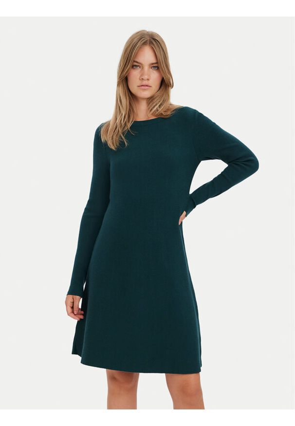 Vero Moda Sukienka dzianinowa Nancy 10254807 Zielony Regular Fit. Kolor: zielony. Materiał: wiskoza, syntetyk