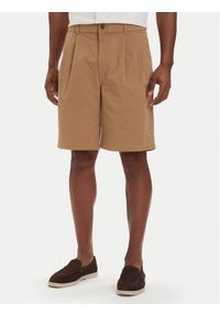 Calvin Klein Jeans Szorty materiałowe LV04RF612G Beżowy ciemny Regular Fit. Kolor: beżowy. Materiał: bawełna #1