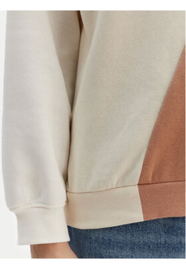 Roxy Bluza ERJFT04868 Beżowy Relaxed Fit. Kolor: beżowy. Materiał: bawełna