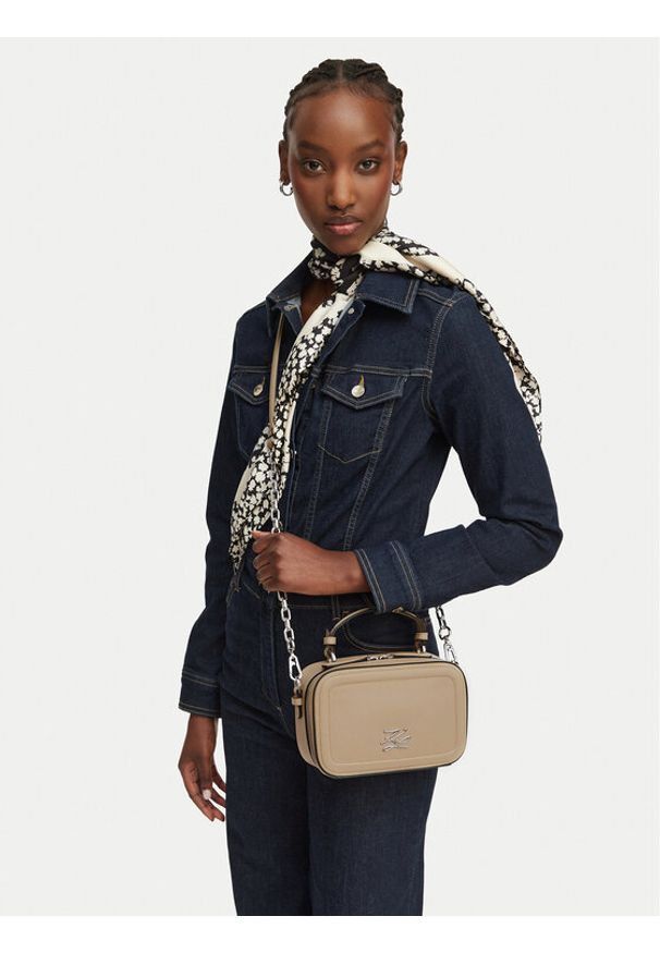 Karl Lagerfeld - KARL LAGERFELD Torebka B1W30269 Beżowy. Kolor: beżowy. Materiał: skórzane