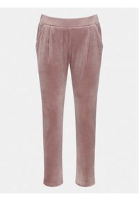 Triumph Spodnie piżamowe Cozy Comfort Velour Trousers 10216539 Brązowy Regular Fit. Kolor: brązowy. Materiał: welur, wiskoza #4
