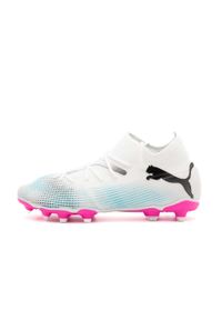 Buty Piłkarskie Puma Future 7 Match Fg/Ag Jr Dzieci. Kolor: wielokolorowy, różowy, biały. Materiał: syntetyk. Szerokość cholewki: normalna. Sport: piłka nożna