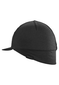 VAN RYSEL - Czapka z daszkiem na rower szosowy Van Rysel Merynos. Kolor: czarny. Materiał: wełna, elastan, poliamid, materiał. Styl: sportowy, elegancki