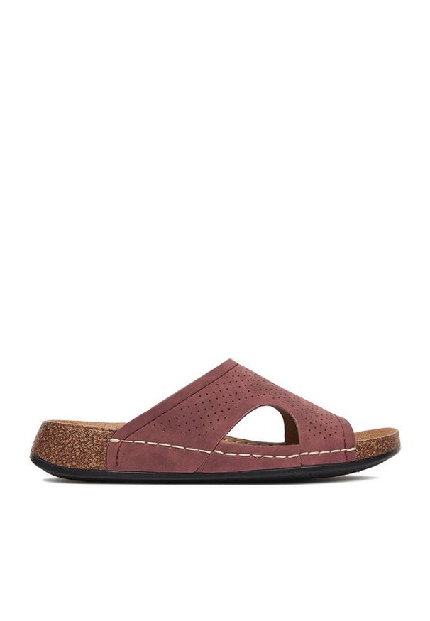 Go Soft Klapki CEO-W25701 Bordowy. Kolor: czerwony. Materiał: materiał