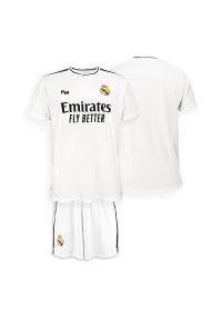 Zestaw dla dzieci Real Madrid Home 24/25. Okazja: do domu. Kolor: biały. Materiał: dresówka. Styl: młodzieżowy, sportowy