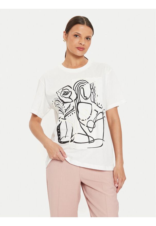 Desigual T-Shirt Tristan 24SWTKB0 Biały Relaxed Fit. Kolor: biały. Materiał: bawełna