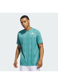 Adidas - Koszulka Club Tennis Climacool Graphic. Kolor: niebieski. Technologia: ClimaCool (Adidas). Sport: tenis #1
