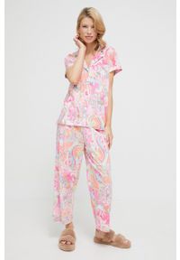 Lauren Ralph Lauren piżama damska kolor różowy. Kolor: różowy. Materiał: dzianina. Długość: krótkie #1