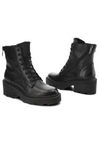 Czarne Botki Simen Damskie Wygodne Buty Skórzane. Kolor: czarny. Materiał: skóra. Szerokość cholewki: normalna. Sezon: zima. Obcas: na obcasie. Wysokość obcasa: niski #6