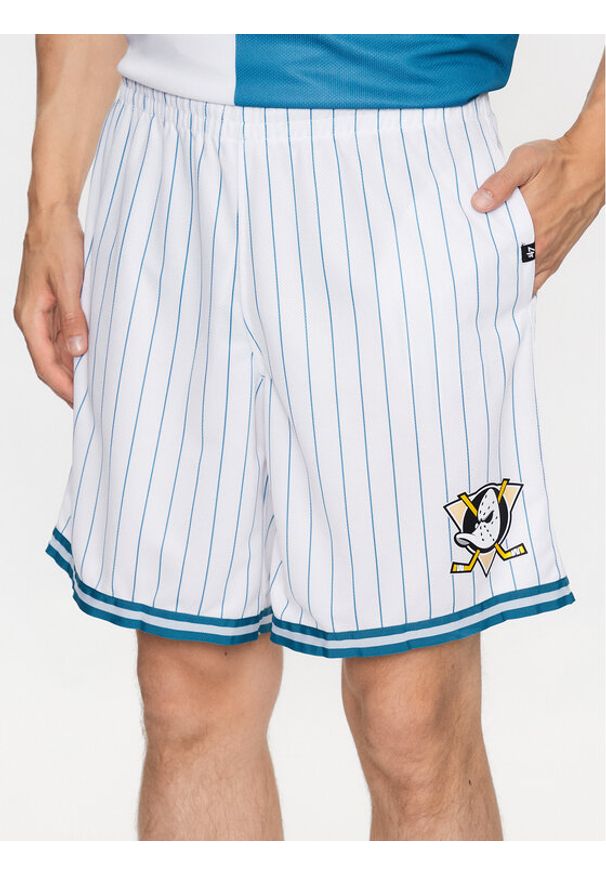 47 Brand Szorty sportowe Anaheim Ducks Pinstriped 47 Grafton Shorts Biały Regular Fit. Kolor: biały. Materiał: syntetyk. Styl: sportowy