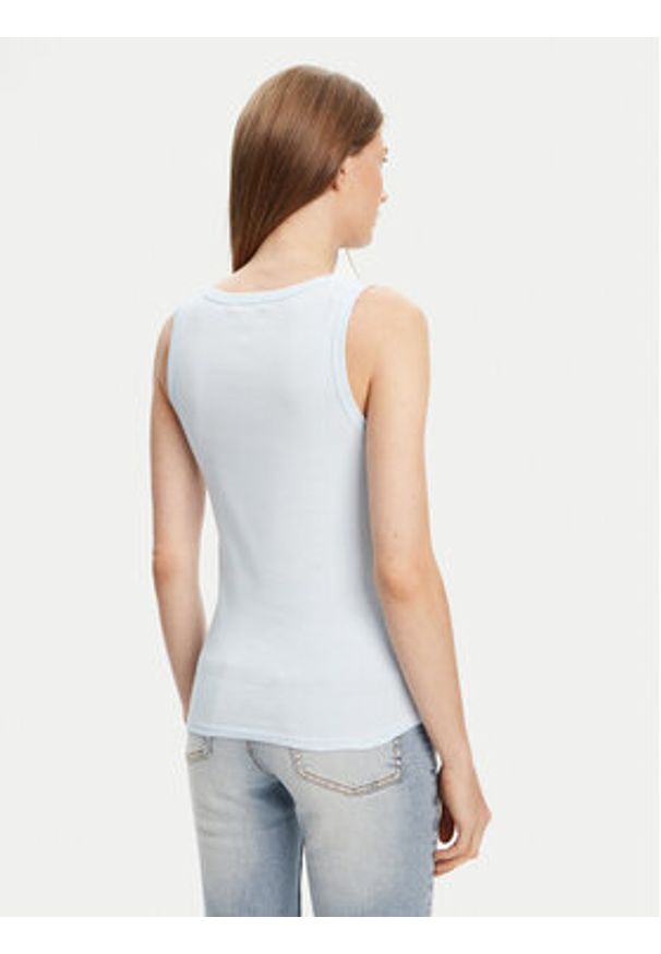 United Colors of Benetton - United Colors Of Benetton Top 3GA2DH010 Błękitny Slim Fit. Kolor: niebieski. Materiał: bawełna