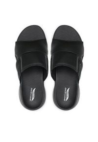 skechers - Skechers Klapki Go Walk Arch Fit Sandal 229023/BBK Czarny. Kolor: czarny. Materiał: skóra