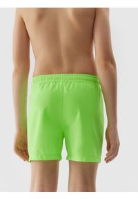 4f - 4F Spodenki plażowe boardshorty chłopięce - limonkowe 134/140 (8-10 lat). Okazja: na plażę. Kolor: zielony. Materiał: syntetyk, materiał, włókno, elastan. Wzór: jednolity. Sezon: lato. Styl: wakacyjny, casual #2